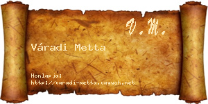 Váradi Metta névjegykártya